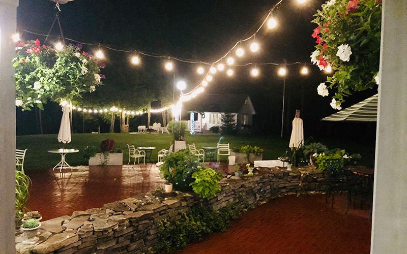 Northern Michigan wedding and event venue at night